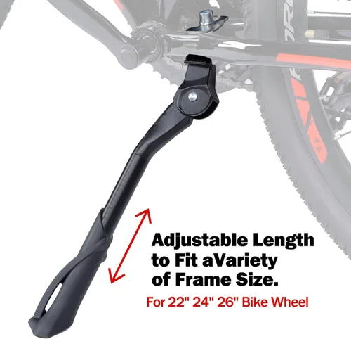 Miniatura 9 de Cyfie Soporte para bicicleta, soporte central para bicicleta de adulto de 22, 24, 26 pulgadas, soporte ajustable universal para bicicleta de montaña