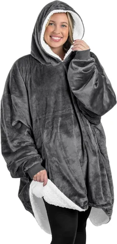 Miniatura 58 de Bare Home B-Cozy - Manta con capucha, para llevar puesta, suave, afelpada, de sherpa, cálida, acogedora, de gran tamaño, disponible en tamaños