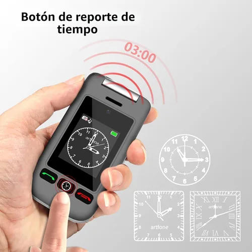 Miniatura 5 de artfone G6 Pro Gris - Teléfono Flip Desbloqueado 4G LTE Teléfono Celular para Personas Mayores Pantalla Dual LCD de 2.4" Botón SOS Altavoz
