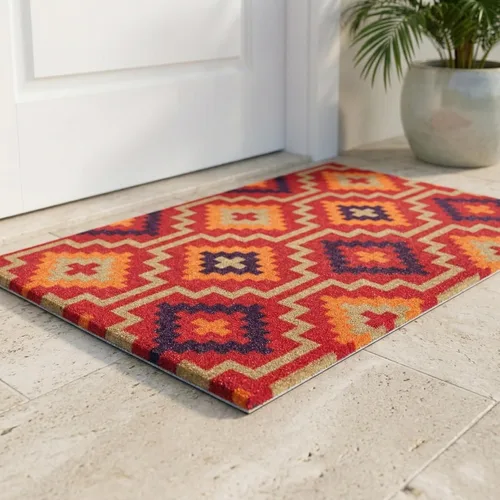 Miniatura 92 de Fab Habitat Felpudo extra grueso, tejido a mano, duradero, fibra de coco natural, entrada, puerta delantera, porche, patio, pájaros en rama, gris