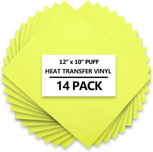 Miniatura 17 de HTVVETUR Rollos de transferencia de calor 3D Puff HTV - Vinilo HTV de 12 pulgadas x 9 pies para camisas, vinilo para planchar para Cameo - Fácil