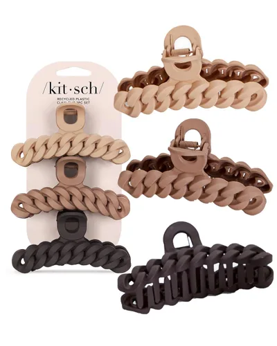 Miniatura 13 de Kitsch Pinzas grandes para el cabello para mujer, pinzas de pelo de moda, plástico mate, fácil agarre, perfectas para uso diario y ocasiones