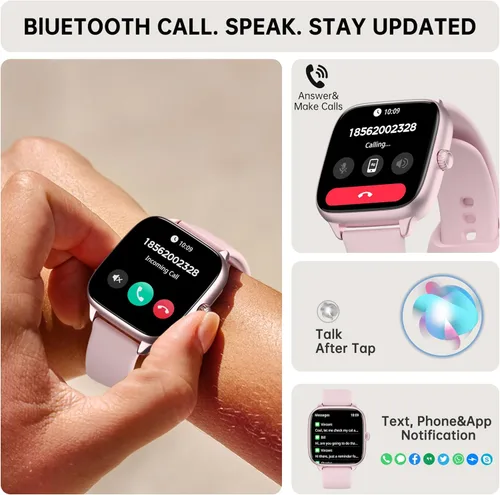 Miniatura 2 de JYUAJOI Reloj Inteligente de Salud y Fitness (Responder/Realizar Llamadas), Reloj Inteligente con Monitor de Frecuencia Cardíaca 24/7, Rastreador