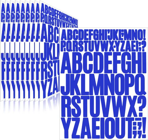 Miniatura 10 de 780 piezas de 10 hojas de calcomanías de letras, calcomanías de alfabeto de buzón de vinilo, calcomanías autoadhesivas impermeables para buzón, Rojo