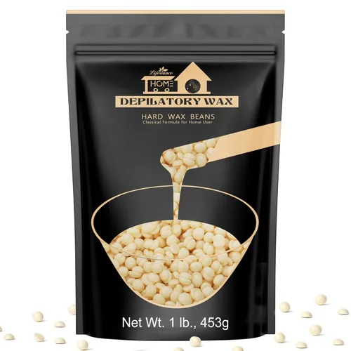 1 libra de granos de cera dura, kit de cera en perlas de Lifestance para depilación de cera dura para cabello fino y delgado, piel sensible, perlas
