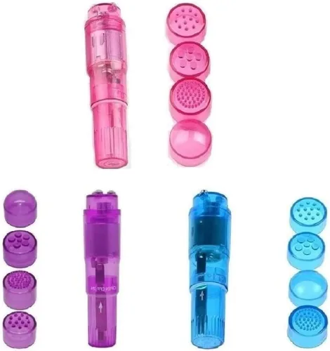 Miniatura 5 de Mini masajeador facial portátil de belleza bolígrafo de viaje para cara, cabeza, cuello, ojos, paquete de 3 unidades, color rosa