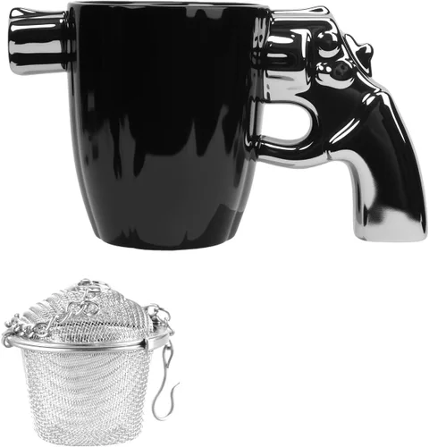 Miniatura 14 de UCEC Taza de café de cerámica inspirada en la pistola, regalo perfecto para hombres, idea de regalo única para el día del padre, taza de café