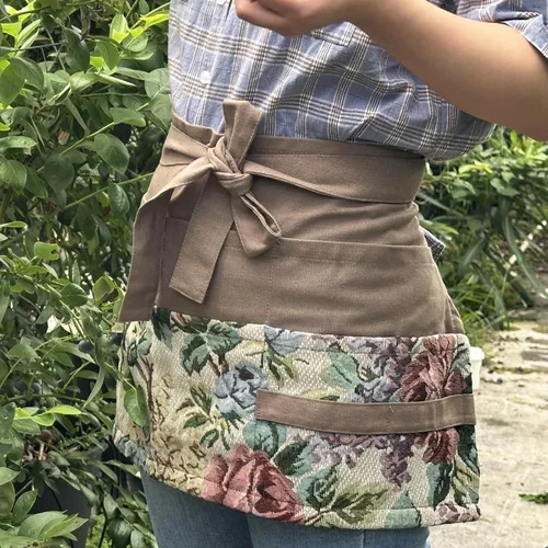 Miniatura 3 de Delantal de jardín para mujer, delantal de servicio lindo, delantal de flora con 8 bolsillos, regalo de San Valentín para mamá, esposa, novia