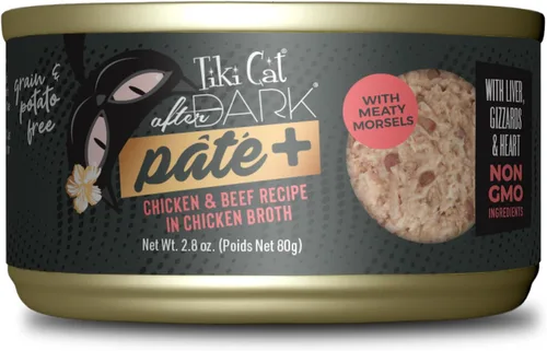Miniatura 13 de Tiki Cat After Dark Pate+ huevo de pollo y codorniz, latas de 5.5 onzas (paquete de 8)