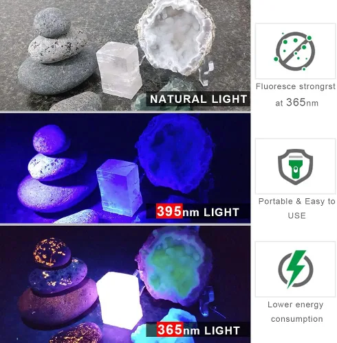 Miniatura 2 de Linterna de luz negra, linternas UV filtradas recargables de 365 NM con batería de alta potencia para detección de orina de mascotas, curado