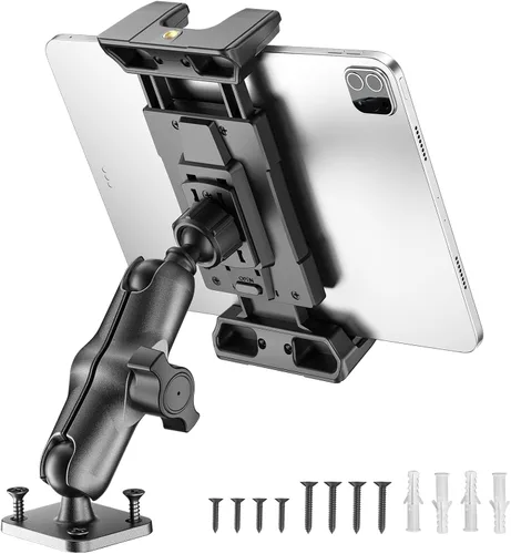Miniatura 10 de OHLPRO Soporte para tablet de automóvil, base de taladro resistente, soporte para tableta para camión, compatible con iPad Samsung Tab de 5 a 13