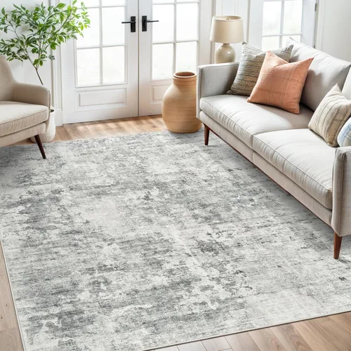 Miniatura 135 de Alfombra de pasillo Soalmost 2'6" x 10' lavable, alfombra antideslizante para cocina, baño, lavandería, alfombras vintage ultra delgadas para Beige