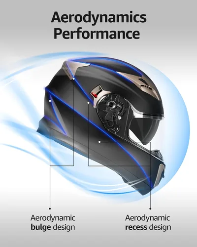 Miniatura 6 de Motorcycle Full Face Helmet DOT Approved - YEMA Helmet YM-829 Motorbike Moped Street Bike Racing Casco Moto Helmet with Sun Visor for Adult,Youth