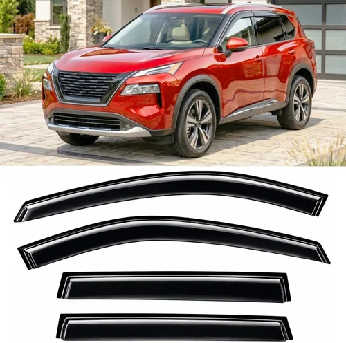 Miniatura 54 de 2013-2018 Protectores de lluvia con cinta adhesiva deflectores de ventana lateral para Toyota RAV4 LE XLE SE Limited Platinum Negro 2014 2015 2016