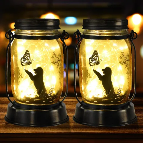 Miniatura 30 de Farol solar de Chihuahua, regalo para mujeres, hombres, mamá, cumpleaños, amantes de perro Chihuahua, luz conmemorativa pérdida de mascotas