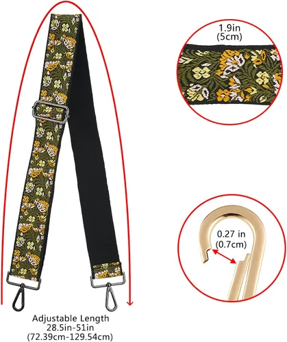 Miniatura 27 de ZOOEASS Hebillas de níquel Correa ancha para el hombro ajustable de repuesto para cinturón de pistola, hebilla de guitarra estilo bandolera