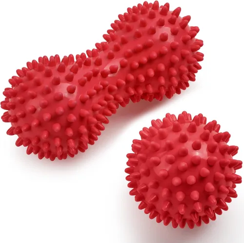 Miniatura 11 de URAQT Bola de masaje con puntas, juego de 3 rodillos duros de bolas de masaje con pinchos, bolas de masaje de terapia física profesional para 3