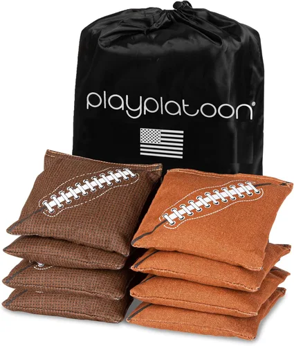 Miniatura 26 de Play Platoon Bolsas de Cornhole Resistentes a la Intemperie - Juego de 8 Bolsas de Frijoles Reglamentarias para Lanzar - Tamaño y Peso Profesional