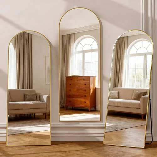 Miniatura 6 de Simple Deluxe Espejo arqueado de longitud completa, espejos grandes de piso de 71 x 26 pulgadas, para pared, puerta, dormitorio, baño, sala de estar