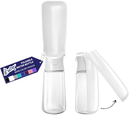 Miniatura 12 de WePet Botella de agua plegable portátil para perros, dispensador de agua para cachorros con alimentador para beber, 12 onzas, resistente a altas