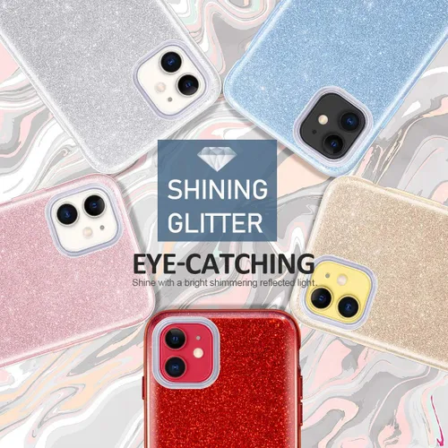 Miniatura 7 de MATEPROX - Carcasa para iPhone 11 y 2019, de 6.1" diseño de brillantes para niñas y mujeres, Azul