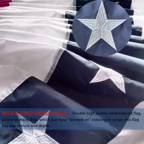 Miniatura 5 de Banderas bordadas para exteriores de 1.5 x 3 pulgadas, resistente decoración del 4 de julio, gruesa y bien cosida, banderines de bandera