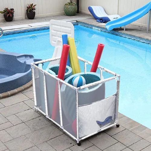 Miniatura 8 de Soporte para fideos de piscina, juguetes, pelotas y flotadores, organizador de almacenamiento de malla, altura para niños, grande