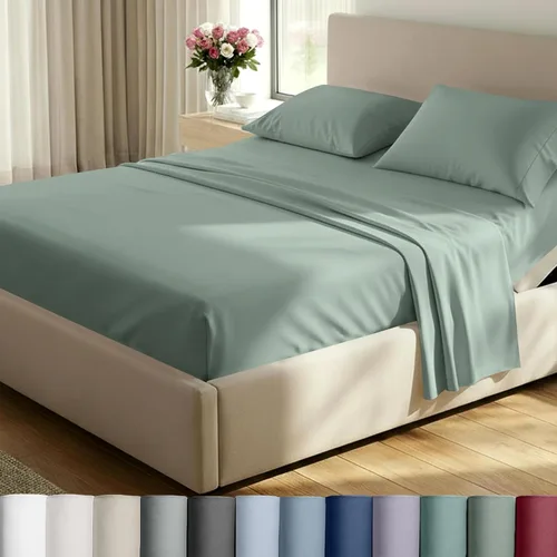Miniatura 30 de California Design Den Juego de sábanas King de bolsillo profundo, sábanas de lujo de 800 hilos, juego de ropa de cama de satén 100% algodón