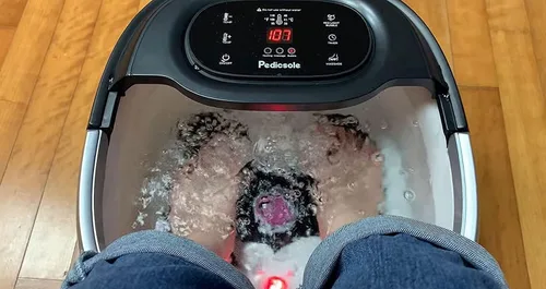 Miniatura 8 de Masajeador de pies de lujo todo en uno para spa - Masajeador motorizado y calefactable - Disfruta del mismo spa para pies en casa con calor, chorros