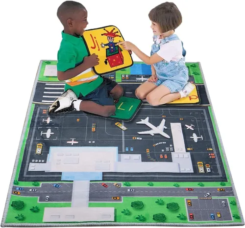 Miniatura 7 de Alfombra de dormitorio infantil de 31 a 47 pulgadas, alfombra creativa de diversión para el aeropuerto, alfombra suave para niños, bonita alfombra