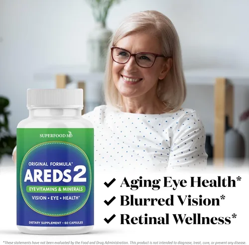 Miniatura 2 de AREDS 2 Suplemento de vitaminas y minerales para ojos, contiene luteína, vitamina C con cobre añadido, 120