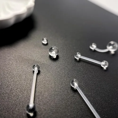 Miniatura 6 de 60 piezas de retenedores de piercing transparentes para cirugía de plástico bioflex para joyería de piercing para nariz, ombligo, pezón, lengua