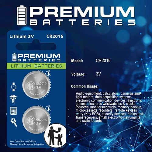 Miniatura 2 de Premium Batteries Batería CR2016 de 3 V para monedas, segura para niños (paquete de 6)