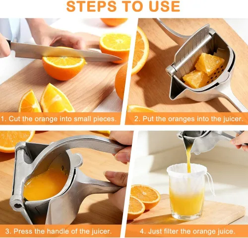 Miniatura 7 de Exprimidor de barra, extractor de jugo de fruta fresca de aleación de aluminio, exprimidor de mano, exprimidor de limón, extractor manual de mano