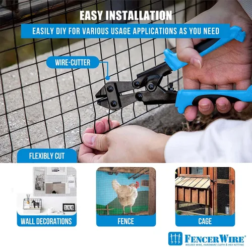Miniatura 4 de Fencer Wire Malla de alambre soldada con revestimiento de vinilo negro calibre 16, tamaño de 1 pulgada por 1 pulgada para valla del hogar y jardín