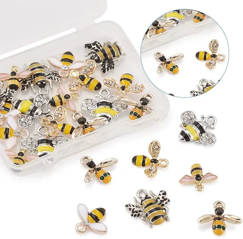 Miniatura 5 de FASHEWELRY Colgantes colgantes de abeja esmaltada de aleación