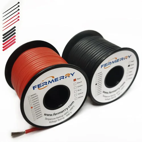 Miniatura 9 de Fermerry - Kit de alambre trenzado de silicona de calibre 12, carrete de 1.5 m, cada uno de 6 colores, flexible, 12 AWG, alambre de cobre estañado