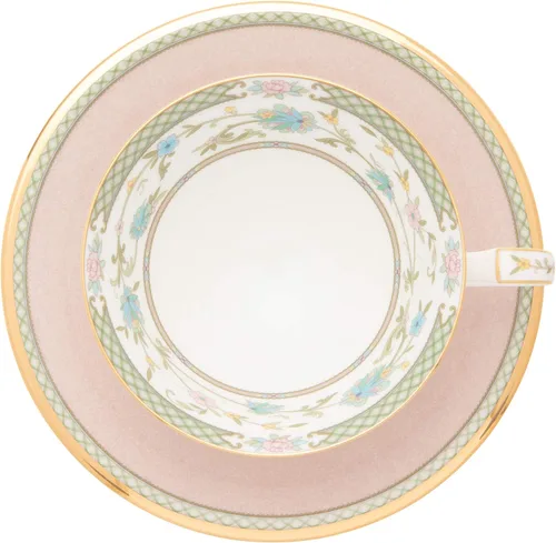 Miniatura 6 de Noritake Juego de platos de porcelana de hueso Yoshino para té y café verde rosa Y6988/998307 (importación de Japón)