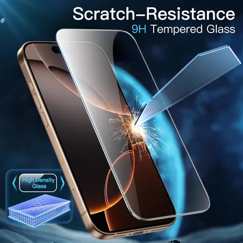 Miniatura 5 de JETech - Protector de pantalla para iPhone 16 Pro Max de 6.9 pulgadas, película de vidrio templado con herramienta de fácil instalación, compatible