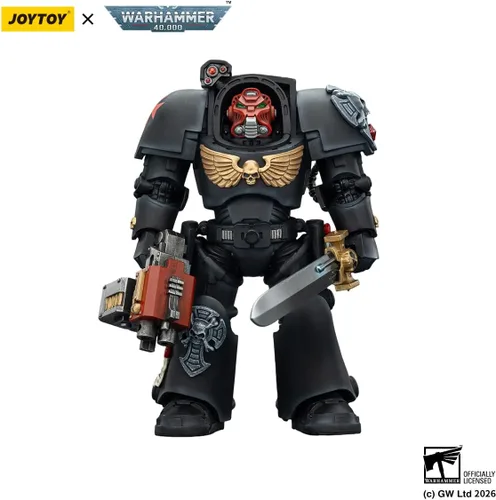 Miniatura 2 de JOYTOY Warhammer 40K Black Templars Terminator 2 con Power Fist y Storm Bolter 1:18, figura de acción Mecha Joy modelo de juguete coleccionable a