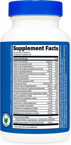 Miniatura 5 de Nutricost Multivitamínico con probióticos 120 cápsulas vegetarianas - Repleto de vitaminas y minerales