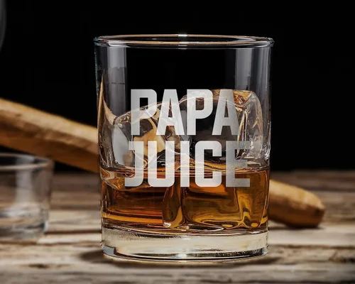 Miniatura 2 de PAPA JUICE - Vaso de whisky – Regalo divertido para papá, tío abuelo de hija, hijo, esposa, día del padre (personalizado)