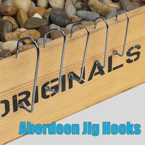 Miniatura 6 de 50pcs/100pcs Aberdeen Jig Hook with 90-Degree Round Bend Extra Strong Long Shank Jig Hooks High Carbon Steel Fishing Barbarian Hooks for Saltwater