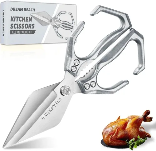 Miniatura 8 de Dream Reach Tijeras de cocina para alimentos, tijeras de aves de corral resistentes con mango ergonómico, tijeras culinarias japonesas de acero