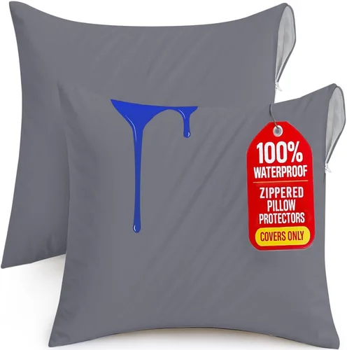 Miniatura 9 de Utopia Bedding - Fundas impermeables para almohadas (sin insertos de almohada) con cremallera europea (paquete de 2, blanco), fundas de almohada