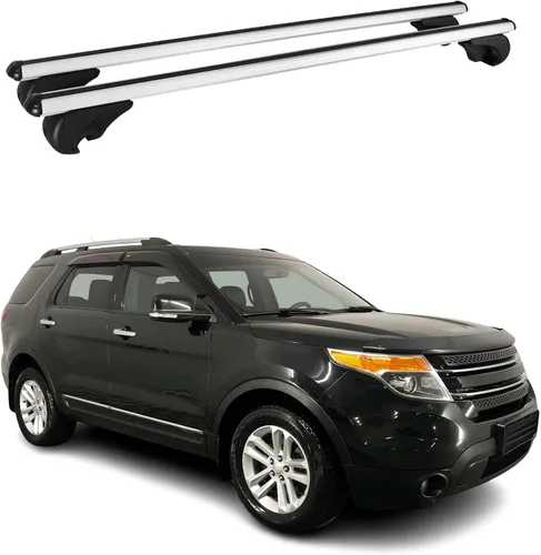 Miniatura 14 de OMAC Portaequipajes con cerradura para Ford Explorer Sport Trac 2001-10, antirrobo negro para viajes, kayak, canoa, surf, esquí, snowboard, camping