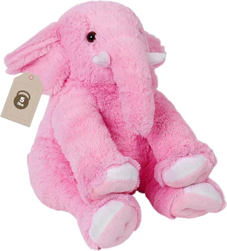 Miniatura 9 de OurHonor Animales de peluche con peso de elefante, 5 libras y 16 pulgadas, peluche de elefante de peluche con peso, regalos para niños y adultos Azul