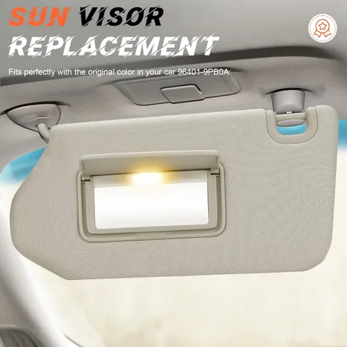 Miniatura 3 de Reemplazo de visera solar beige del lado izquierdo del conductor compatible con Nissan Pathfinder 2013-2018, Infiniti QX60 2014-2017, Infiniti JX35