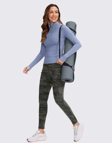 Miniatura 6 de G Gradual Leggings de invierno con forro polar para mujer, con bolsillos, resistentes al agua, cintura alta, pantalones térmicos cálidos