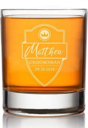 Miniatura 11 de D1 - Vaso de whisky personalizado para padrinos de boda, recuerdos de despedida de soltero personalizados y regalos para el mejor hombre